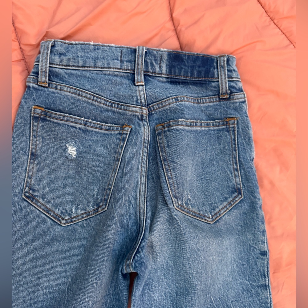 Abercrombie and Fitch Blue Distressed Straight Leg Jeans - Picture 9 of 10